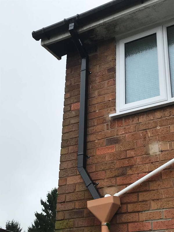 new gutter downpipe fitted